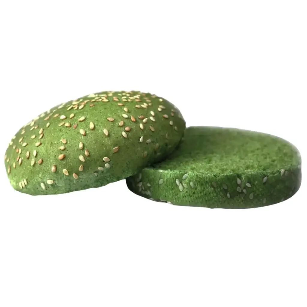 Булочка для гамбургера шпинатная с кунжутом 125 мм