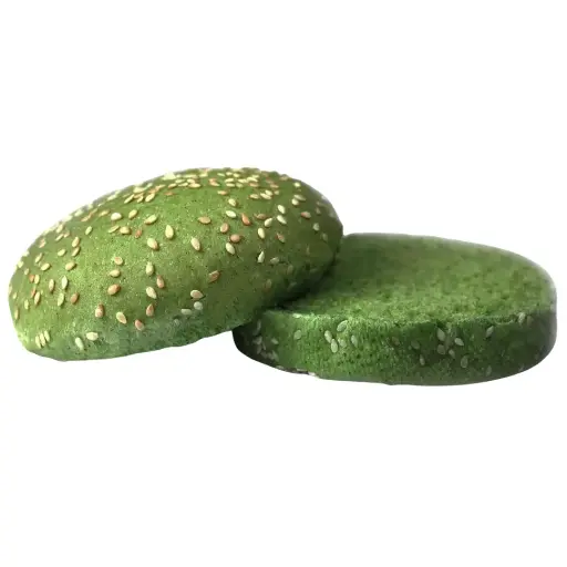 Булочка для гамбургера шпинатная с кунжутом 125 мм