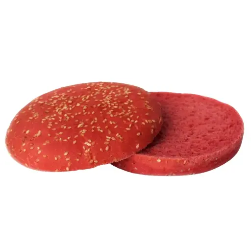 Булочка для гамбургера томатная с кунжутом 125 мм